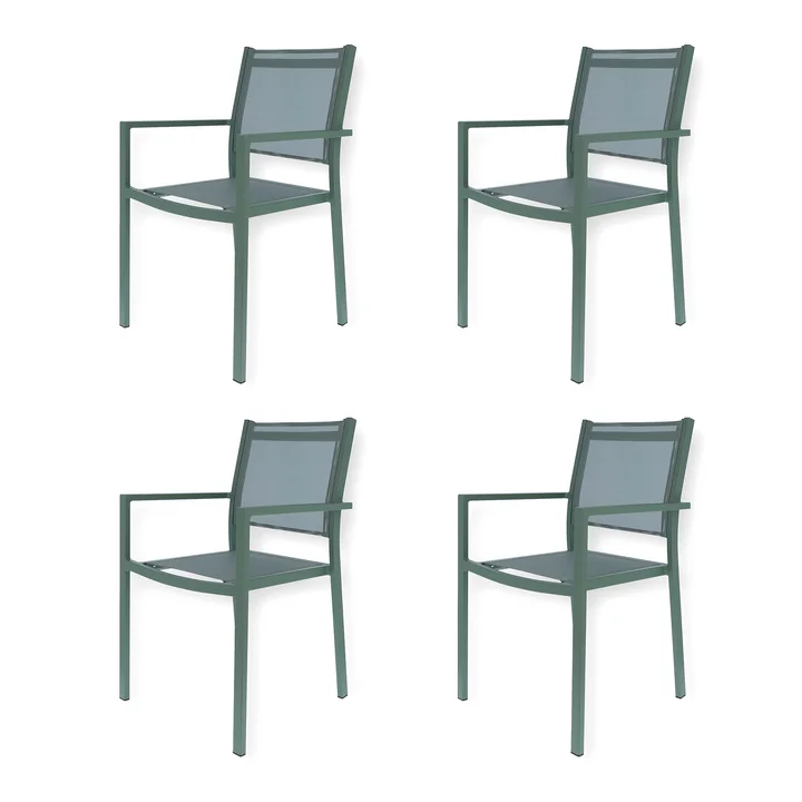 Fiam - Aria Fauteuil empilable, sauge (lot de 4)