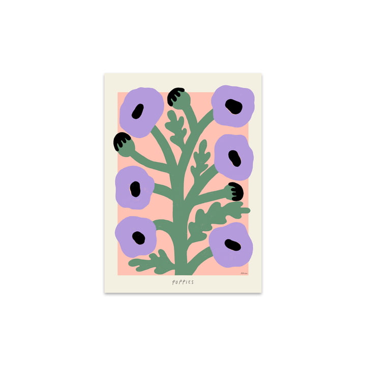 Purple Poppies par Madelen Möllard, 30 x 40 cm de The Poster Club