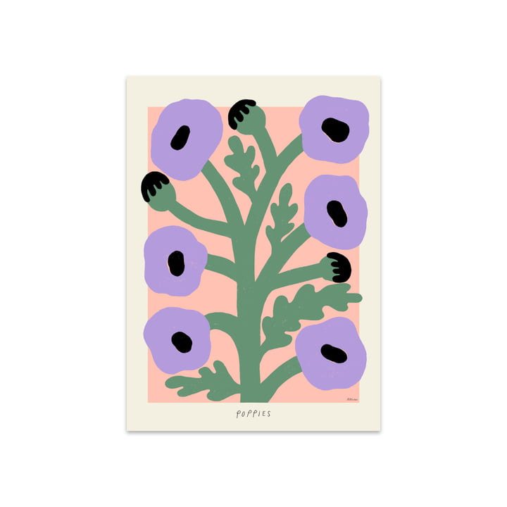 Purple Poppies par Madelen Möllard, 50 x 70 cm par The Poster Club