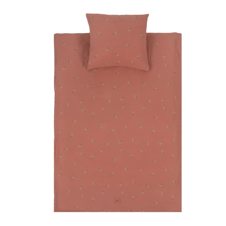 Wabi Sabi Linge de lit enfant en mousseline, 100 x 140 cm, blossom rosewood de Nobodinoz