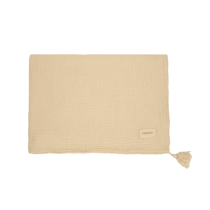 Nobodinoz - Wabi Sabi Couverture en mousseline, 65 x 100 cm, ginger