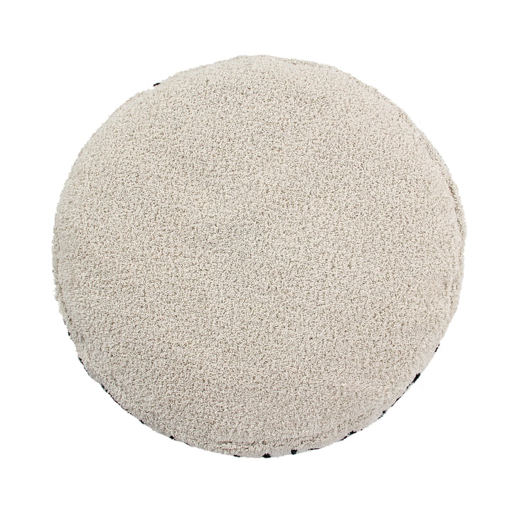 ABC Pouf, Ø 70 cm, naturel / noir de Lorena Canals