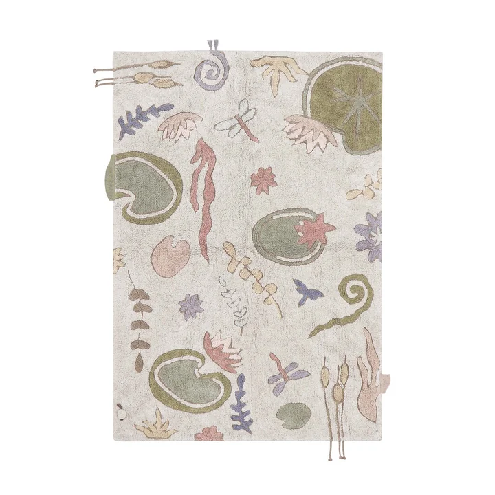 Botanic Fantasy Tapis, 140 x 200 cm, vert / rose / naturel de Lorena Canals