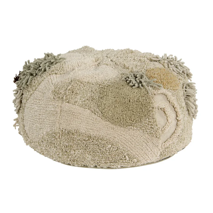 Mossy Rock Pouf, Ø 50 cm, vert / beige de Lorena Canals