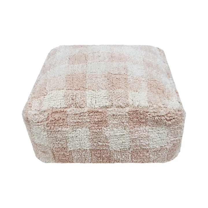 Vichy Pouf, 40 x 40 cm, rose de Lorena Canals