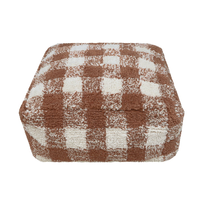 Vichy Pouf, 40 x 40 cm, toffee de Lorena Canals