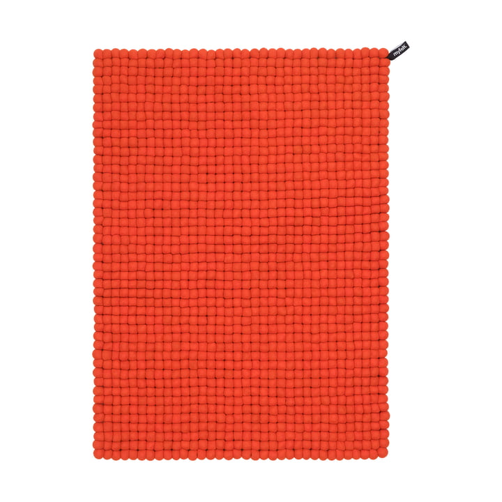 Mats Tapis de boules de feutre de myfelt dans la couleur rouge