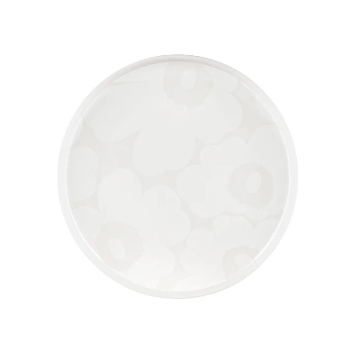 Oiva Unikko Assiette Ø 20 cm, blanc / blanc cassé de Marimekko