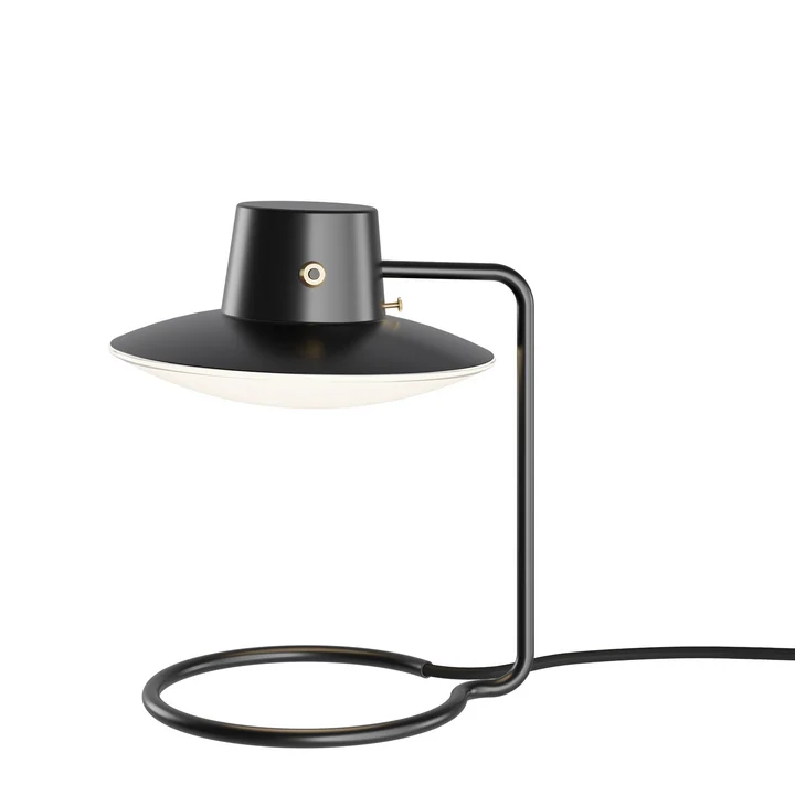 Louis Poulsen - AJ Oxford Lampe de table Base, Ø 22 x H 28 cm, métal noir / verre opale