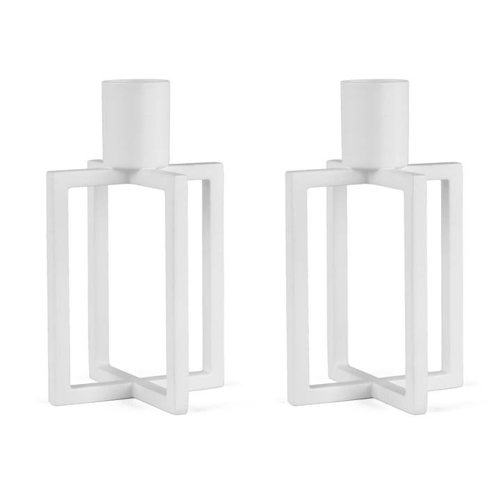 HANA - OneFlame Bougeoir H 11,3 x Ø 7 cm, blanc (set de 2)