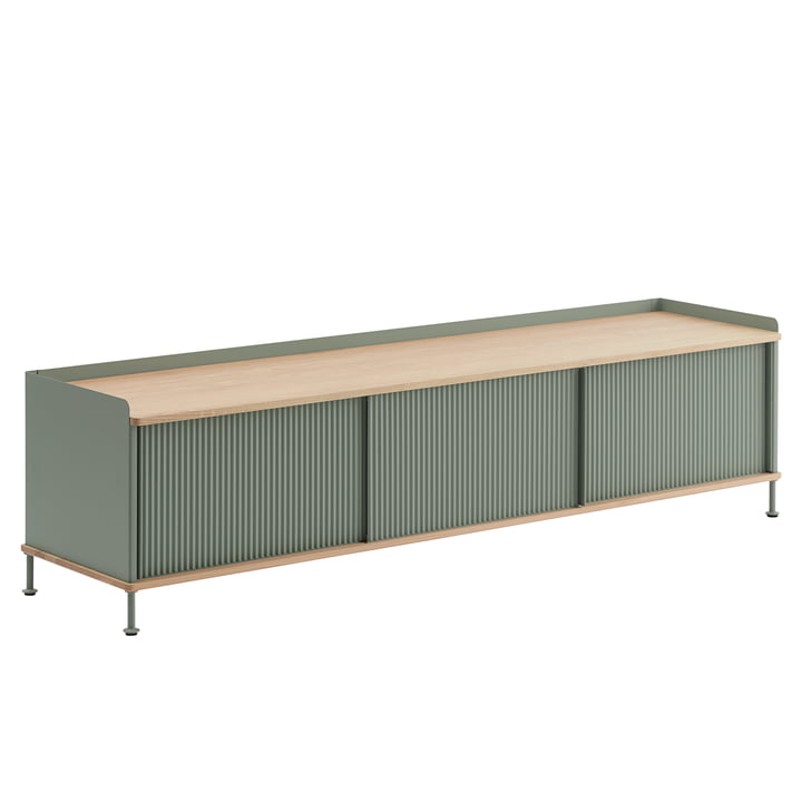 Muuto - Enfold Sideboard , 186 x 45 cm, chêne / dusty green