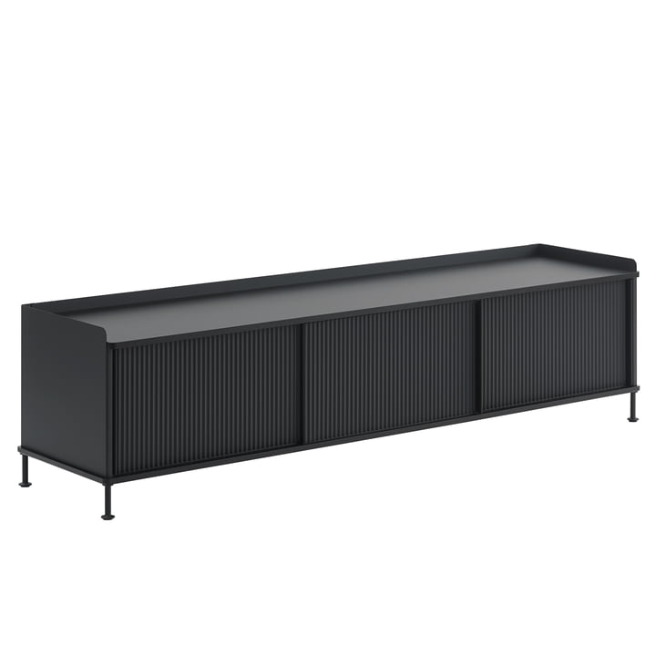 Muuto - Enfold Sideboard , 186 x 45 cm, noir / anthracite