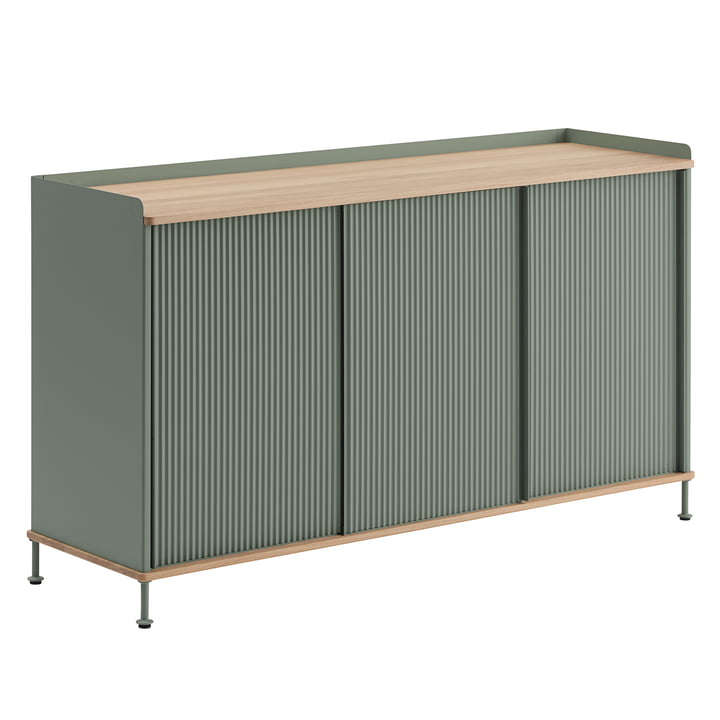 Muuto - Enfold Sideboard , 148 x 45 cm, chêne / dusty green