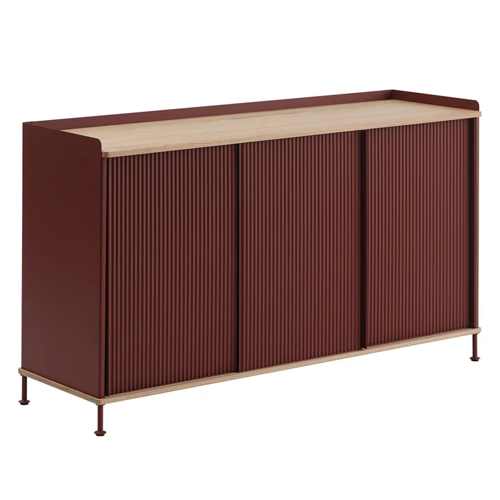Muuto - Enfold Sideboard , 148 x 45 cm, chêne / deep red
