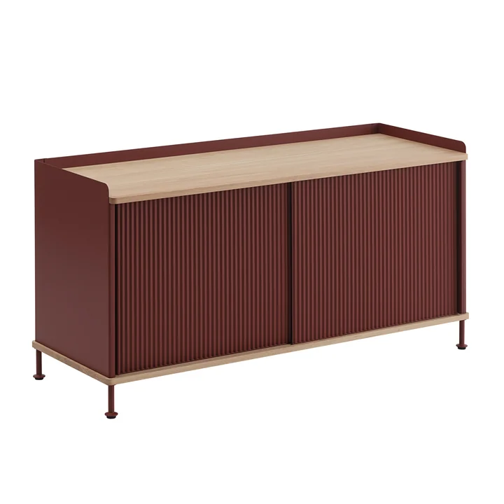 Muuto - Enfold Sideboard bas, chêne / deep red