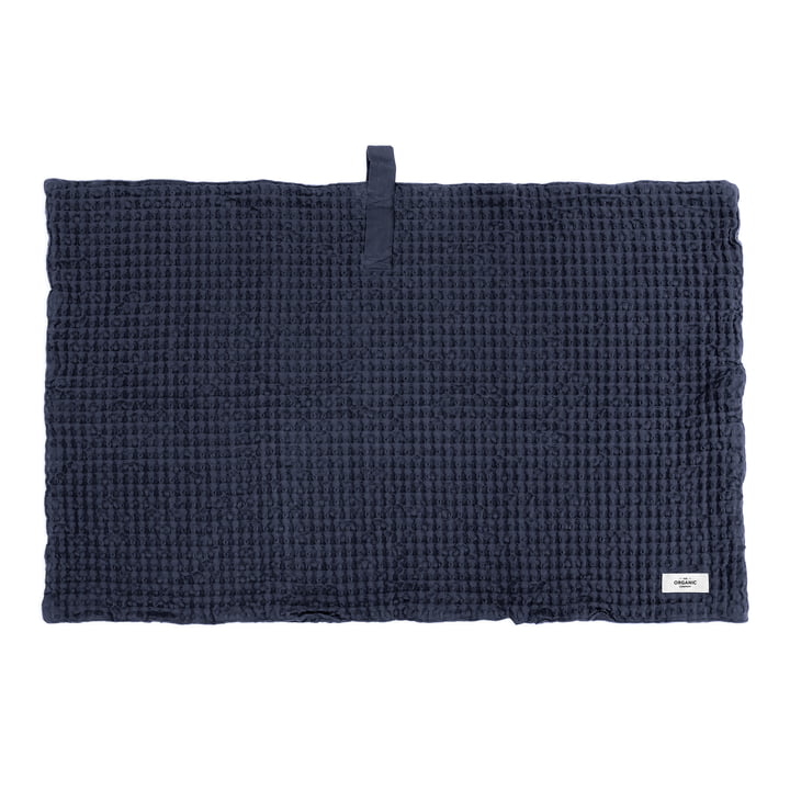 Big Waffle Tapis de bain, 55 x 80 cm, bleu foncé de The Organic Company