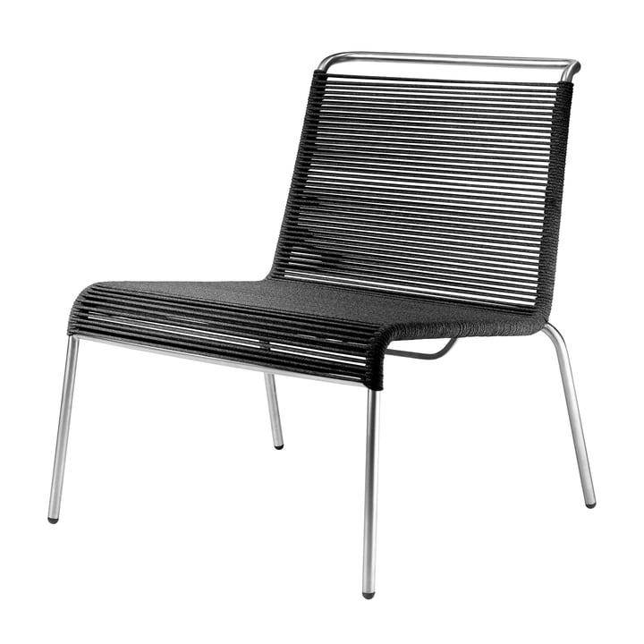 M20L Teglgård Fauteuil Lounge Outdoor, cordelette noire de FDB Møbler