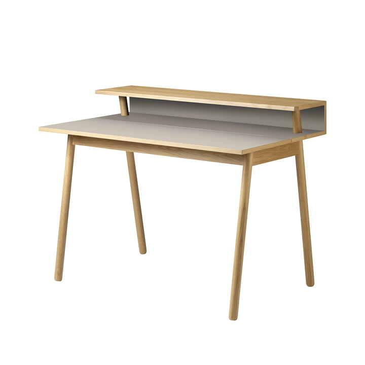 C68 Nørrebro Bureau, 89 x 118 cm, chêne laqué / linoléum mushroom de FDB Møbler