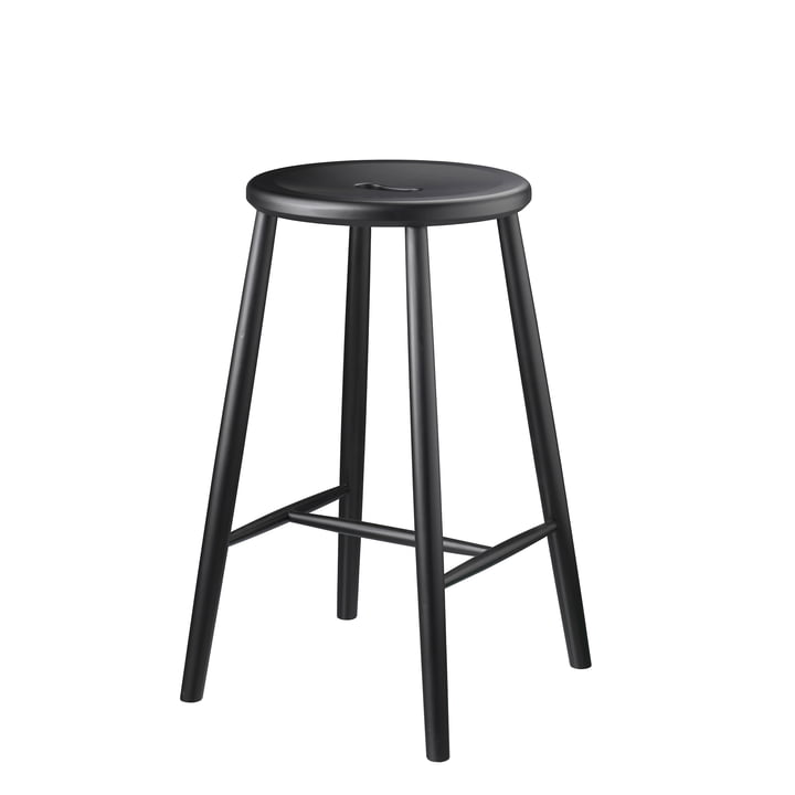 J27C Tabouret de bar, hêtre noir de FDB Møbler