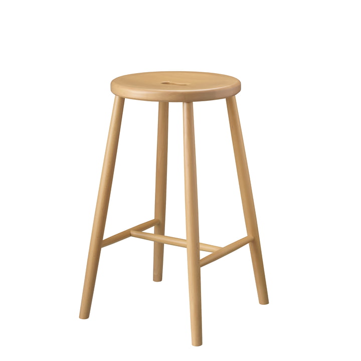 J27C Tabouret de bar, hêtre naturel de FDB Møbler