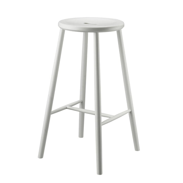 J27B Tabouret de bar, hêtre blanc de FDB Møbler