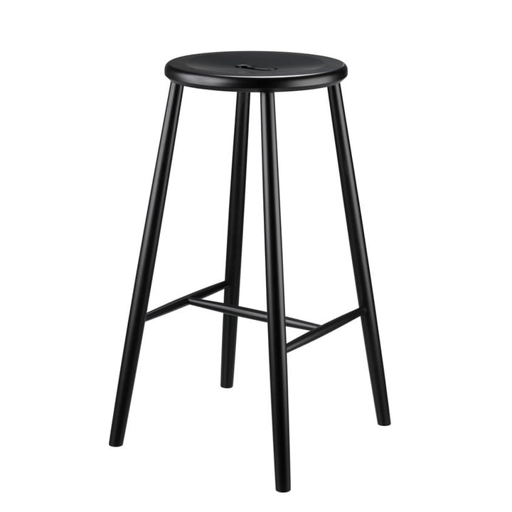 J27B Tabouret de bar, hêtre noir de FDB Møbler