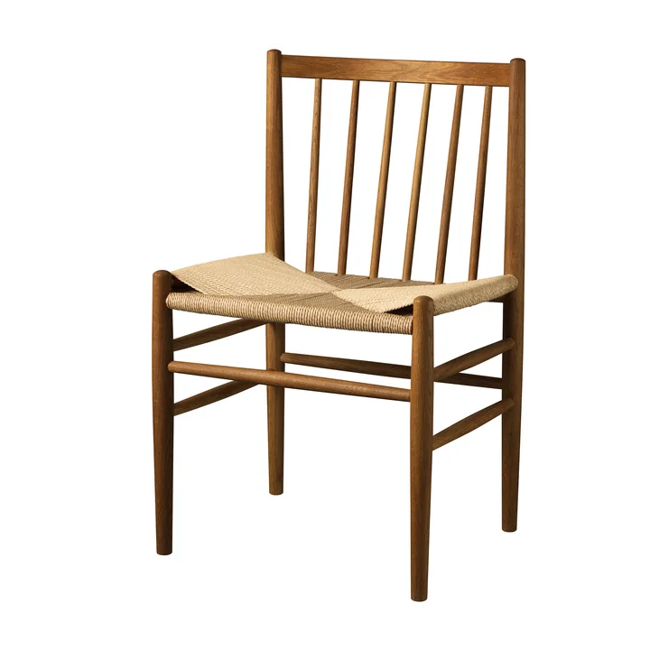 FDB Møbler - J80 Chaise, chêne fumé / tressage naturel