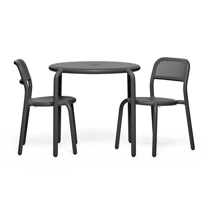 Fatboy - Toní Table de bistrot + chaise de jardin, anthracite (revêtement par poudre)