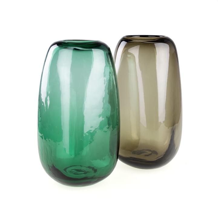 Studio Zondag - Vase en verre Ø 13 x H 22 cm, vert et brun