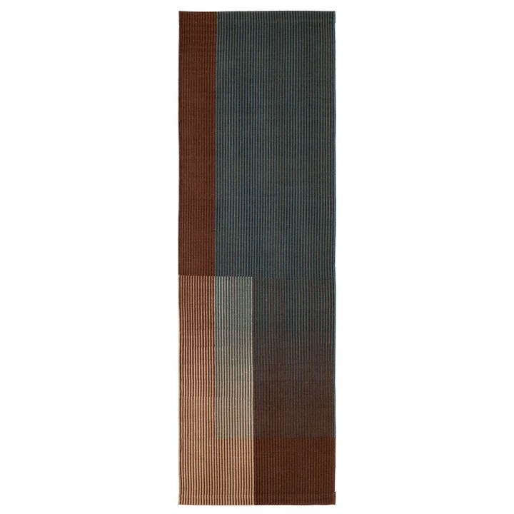 Haze 5 tapis de sol, 80 x 240 cm, bleu / marron de nanimarquina