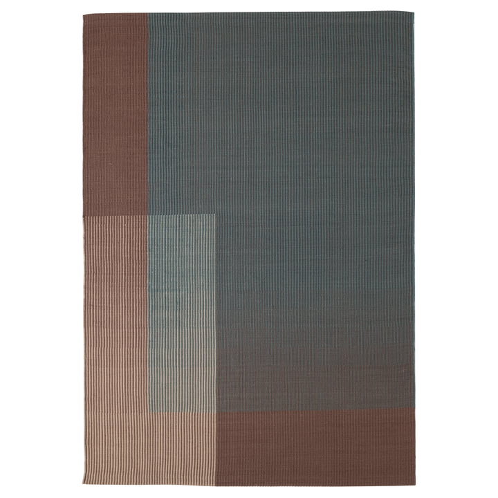 Haze 5 tapis de laine, 200 x 300 cm, bleu / marron de Nanimarquina