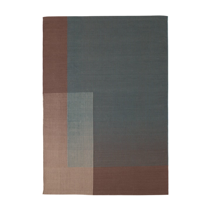 Haze 5 tapis de laine, 170 x 240 cm, bleu / marron de Nanimarquina