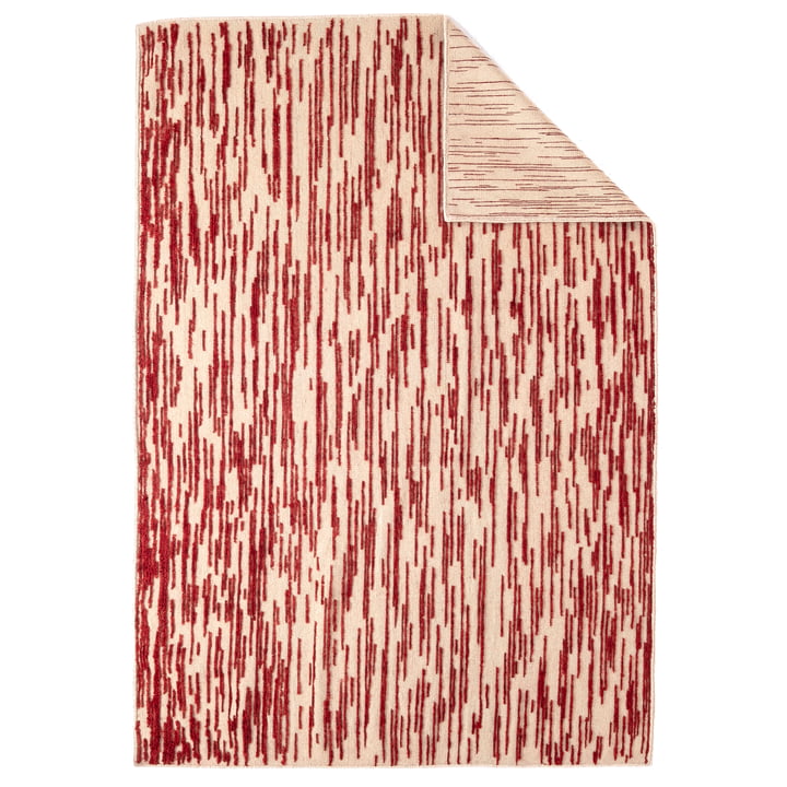Doblecara 3 tapis de laine, réversible, 200 x 300 cm, beige / rouge de Nanimarquina