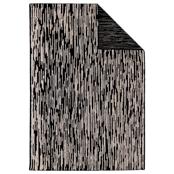 Doblecara 2 tapis de laine, réversible, 200 x 300 cm, beige / noir de Nanimarquina