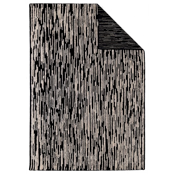 Doblecara 2 tapis de laine, réversible, 200 x 300 cm, beige / noir de nanimarquina