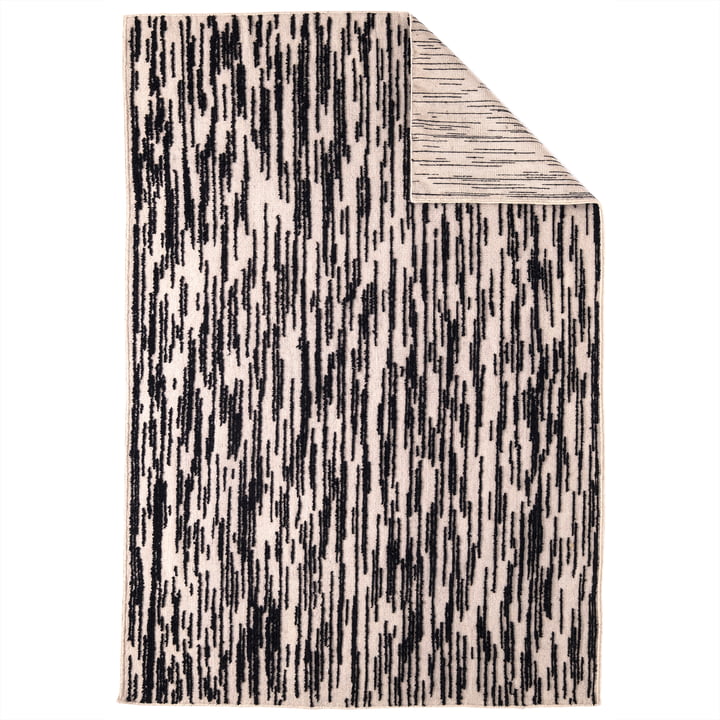 Doblecara 1 tapis de laine, réversible, 200 x 300 cm, noir / blanc de Nanimarquina