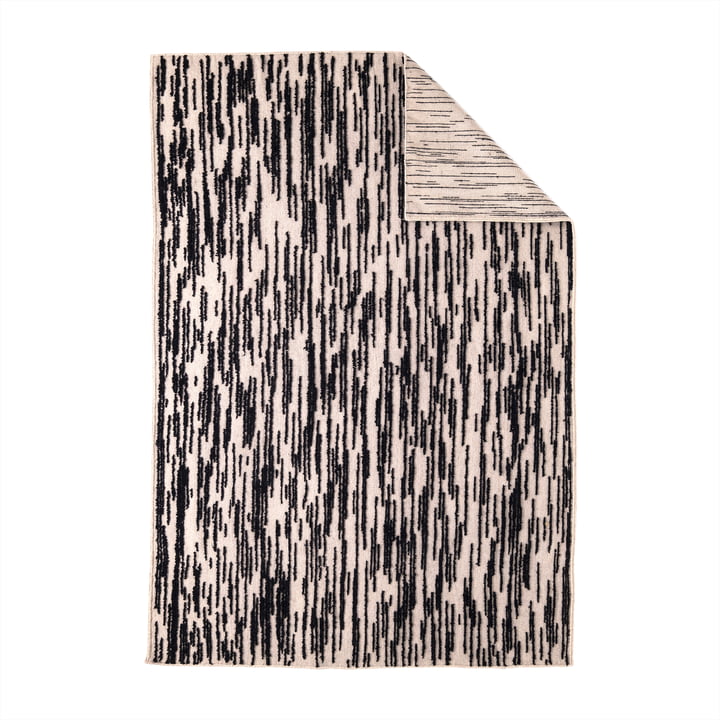 nanimarquina - Doblecara 1 tapis de laine, réversible, 170 x 240 cm, noir / blanc