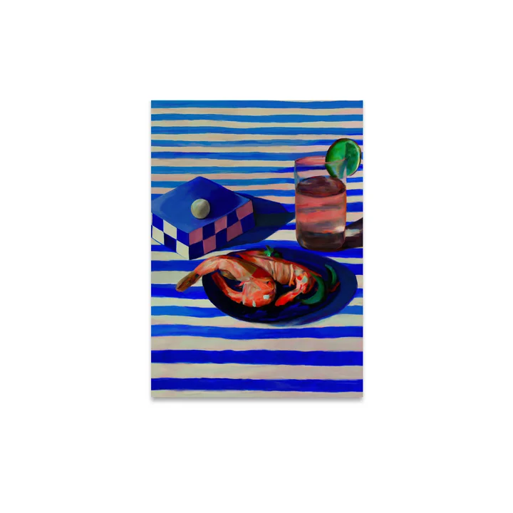 Shrimp Stripes Poster, 30 x 40 cm de Paper Collective