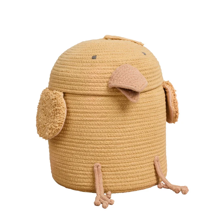 Panier de jeu et de rangement- de Lorena Canals dans la version Charlie the Chicken, jaune