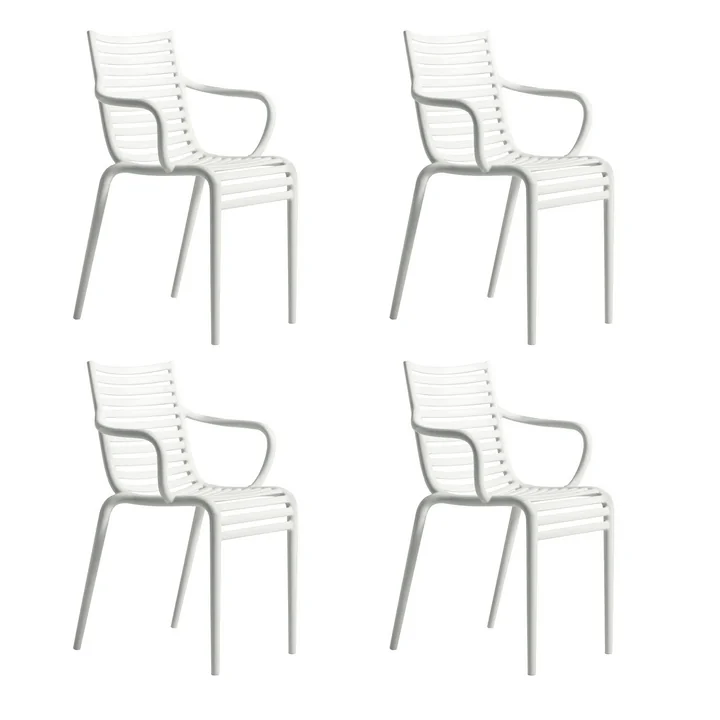 Driade - PIP-e Fauteuil de jardin, blanc mat (set de 4)