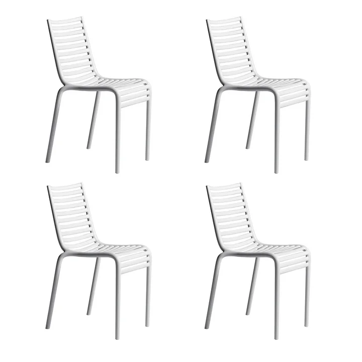 Driade - PIP-e Chaise de jardin, blanc mat (set de 4)