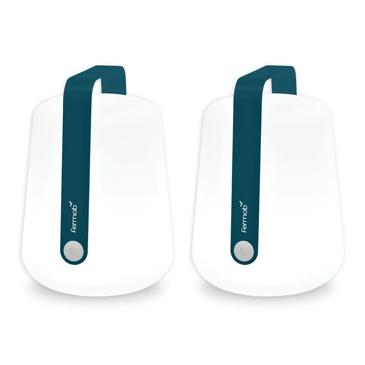 Fermob - Balad Lampe à LED rechargeable, H 38 cm, bleu acapulco (lot de 2)