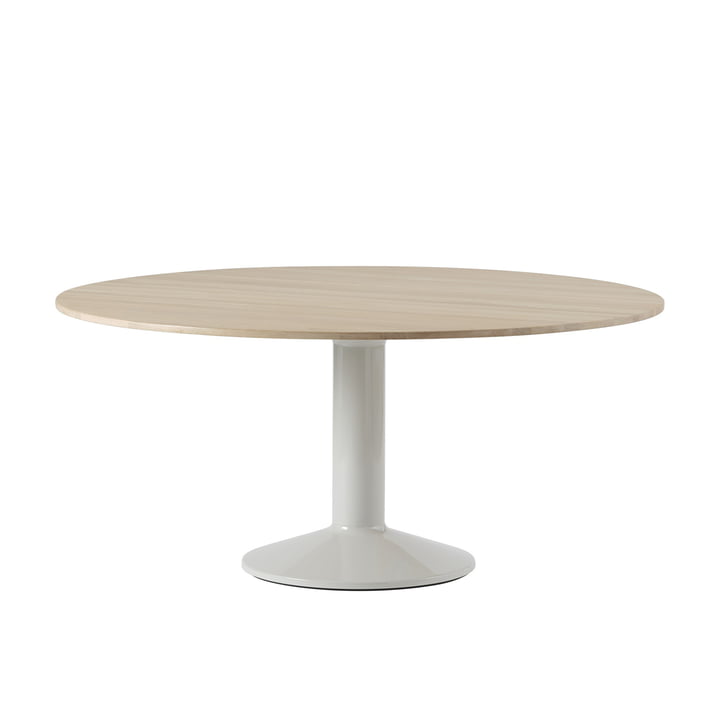 Muuto - Midst Table de salle à manger, Ø 160 cm, chêne huilé / gris