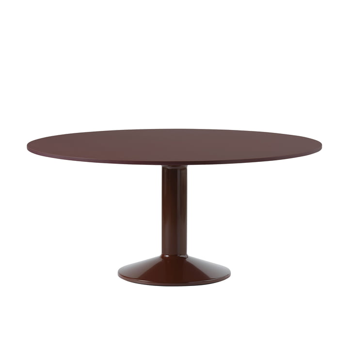 Muuto - Midst Table de salle à manger, Ø 160 cm, linoléum rouge foncé / rouge