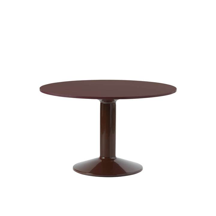 Muuto - Midst Table de salle à manger, Ø 120 cm, linoléum rouge foncé / rouge