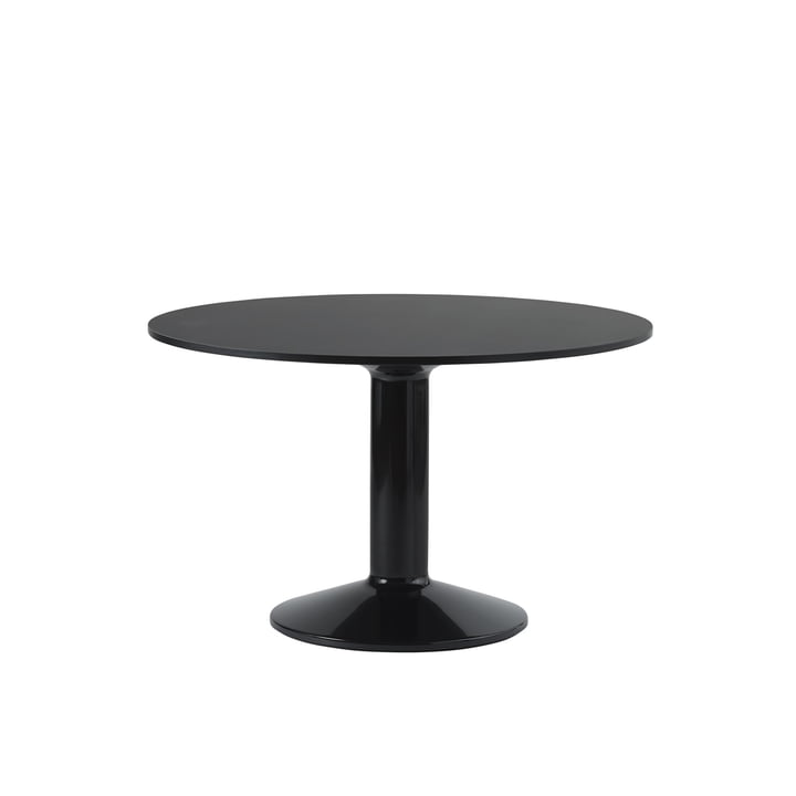 Muuto - Midst Table de salle à manger, Ø 120 cm, linoléum noir / noir