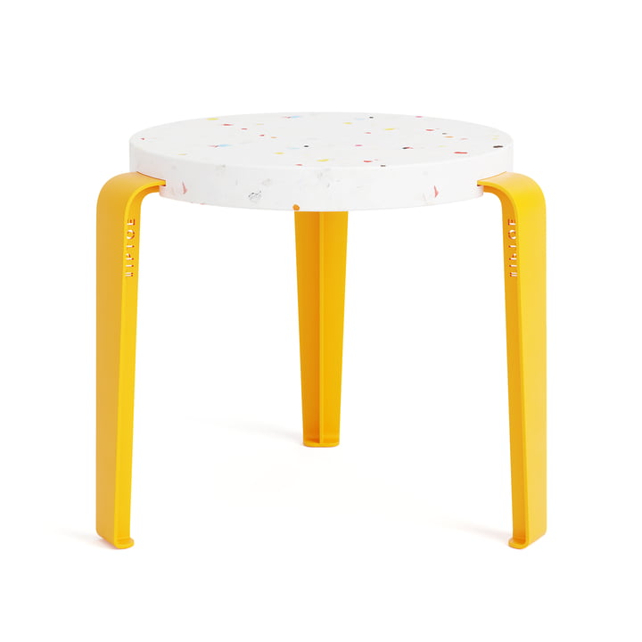 Tabouret pour enfants MINI LOU Tutti, plastique recyclé, jaune soleil de TipToe