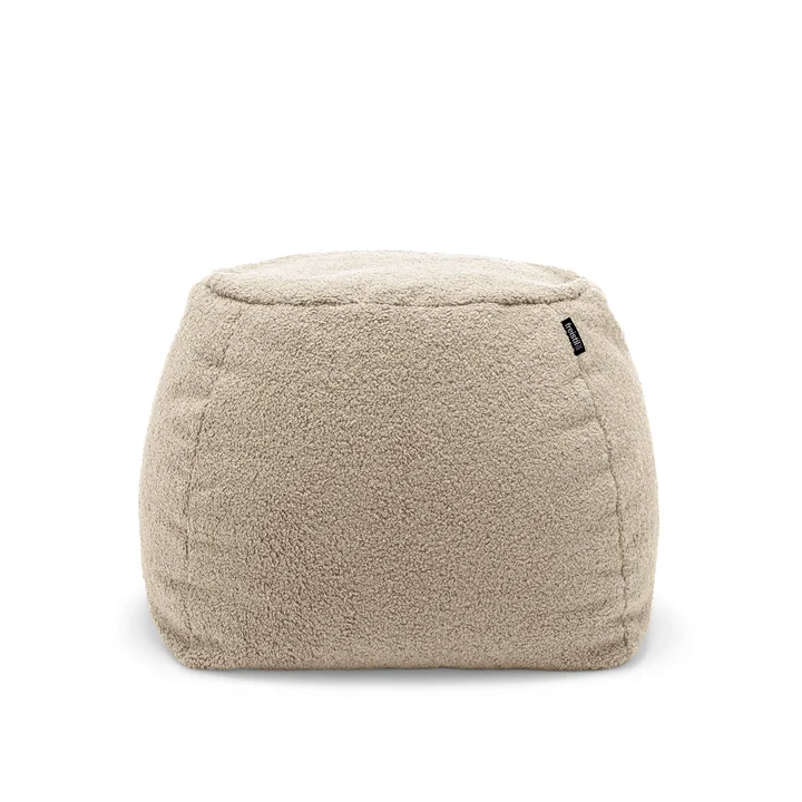 freistil - 173 Pouf (Teddy Edition), Ø 55 cm, gris pierre (6532)