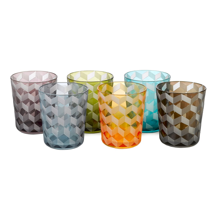 Pols Potten - Blocks Verre, multicolore (set de 6)