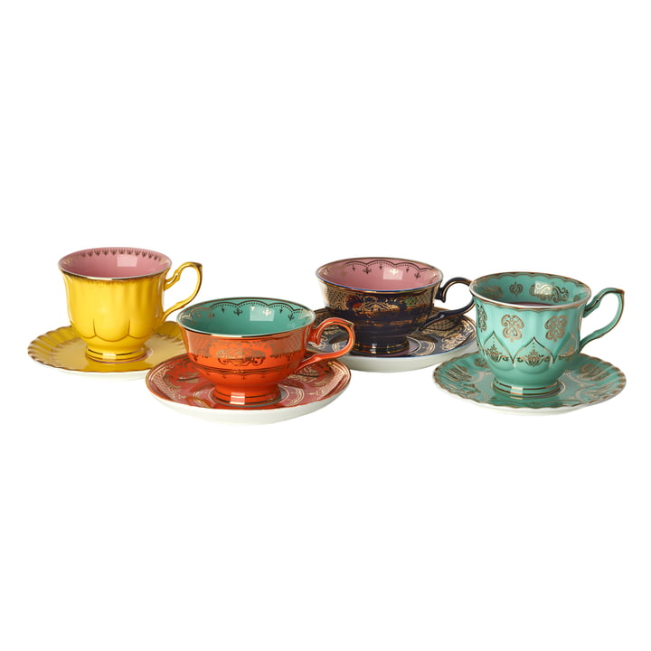 Pols Potten - Grandpa Tasse avec soucoupe, multicolore (set de 4)